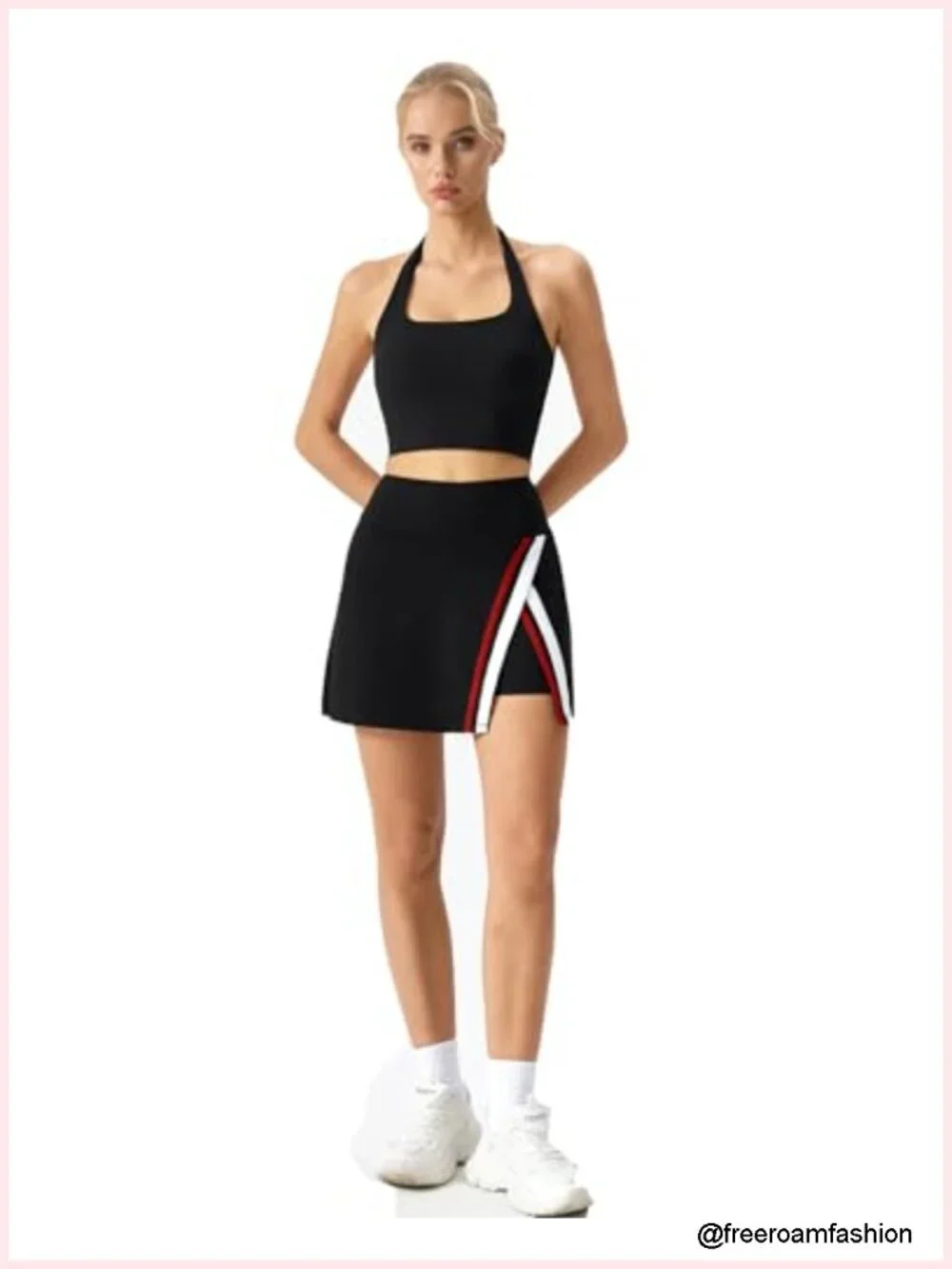 High Waisted Tennis Skort with Shorts and Pockets | Quick Dry | Side Slit